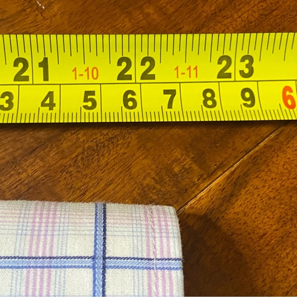EUC Men’s Size 18 34/35, XMI Platinum Blue & Pink Plaid Button Down Dress Shirt - Picture 13 of 13